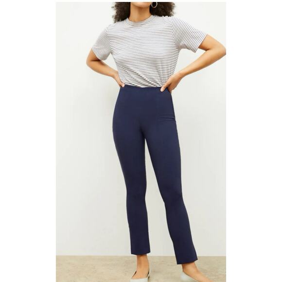 M.M. Lafleur The Foster Pant PowerStretch Navy Blue Cropped Travel Career Sz 4